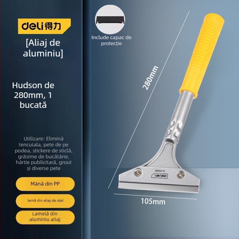 Lamă de raclat pentru sticlă cu margine extinsă pentru finisarea rosturilor și îndepărtarea adezivului; model: contactați serviciul pentru clienți; marcă: Altele