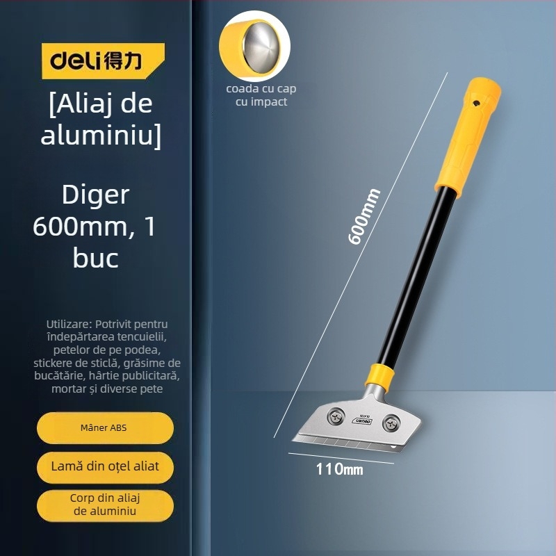 Lamă de raclat pentru sticlă cu margine extinsă pentru finisarea rosturilor și îndepărtarea adezivului; model: contactați serviciul pentru clienți; marcă: Altele