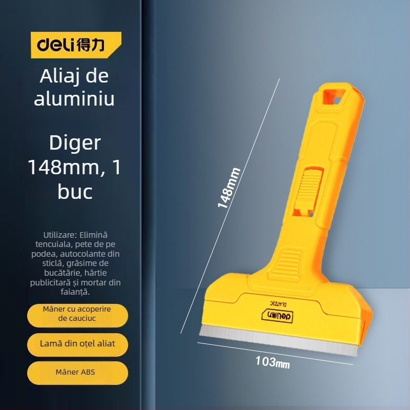 Lamă de raclat pentru sticlă cu margine extinsă pentru finisarea rosturilor și îndepărtarea adezivului; model: contactați serviciul pentru clienți; marcă: Altele