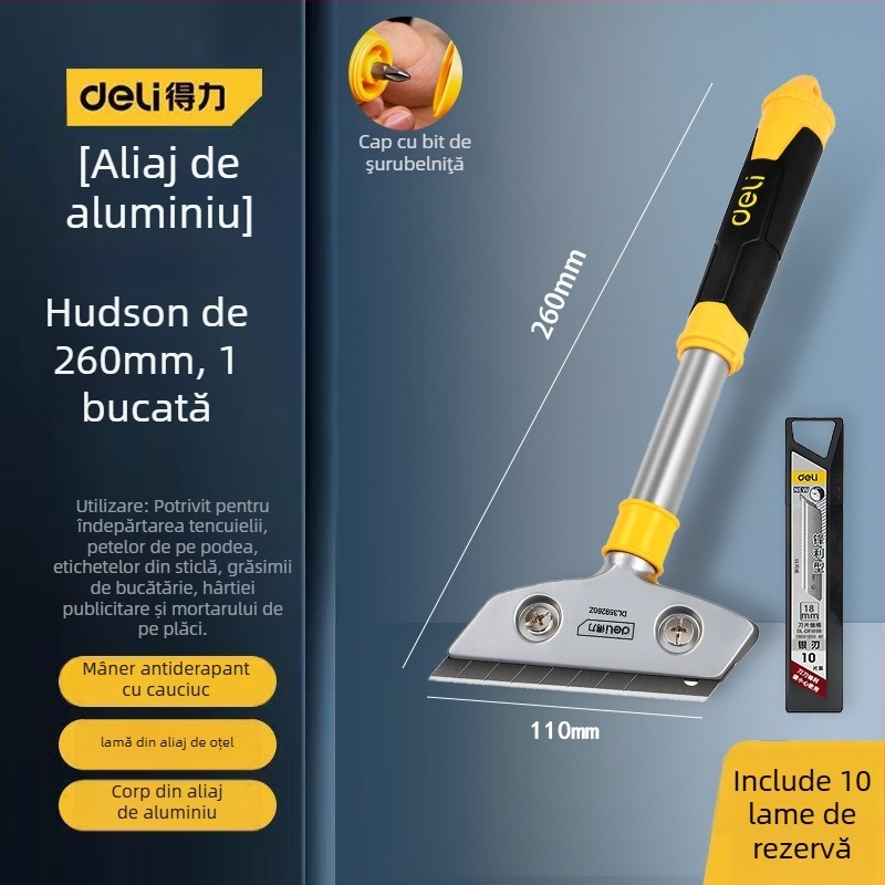 Lamă de raclat pentru sticlă cu margine extinsă pentru finisarea rosturilor și îndepărtarea adezivului; model: contactați serviciul pentru clienți; marcă: Altele