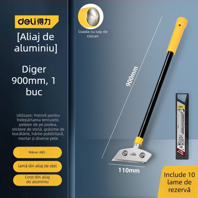 Lamă de raclat pentru sticlă cu margine extinsă pentru finisarea rosturilor și îndepărtarea adezivului; model: contactați serviciul pentru clienți; marcă: Altele