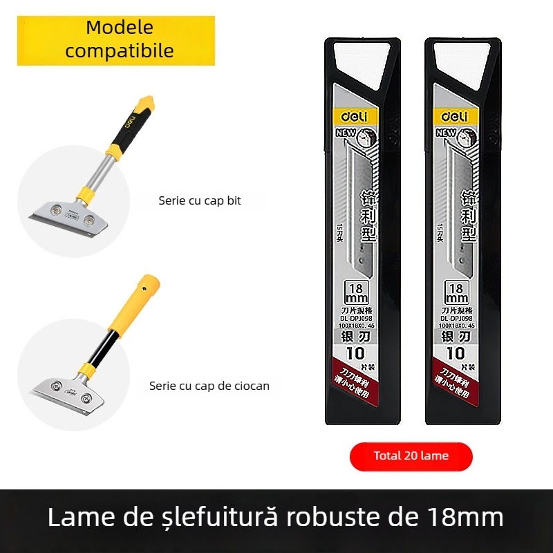 Lamă de raclat pentru sticlă cu margine extinsă pentru finisarea rosturilor și îndepărtarea adezivului; model: contactați serviciul pentru clienți; marcă: Altele