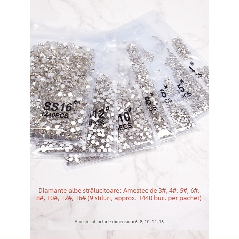 Bijuterii pentru unghii cu maimuță mică, diamante imitatie austriece, oxid de aluminiu, ambalaj de bază