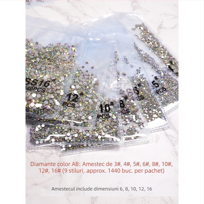 Bijuterii pentru unghii cu maimuță mică, diamante imitatie austriece, oxid de aluminiu, ambalaj de bază