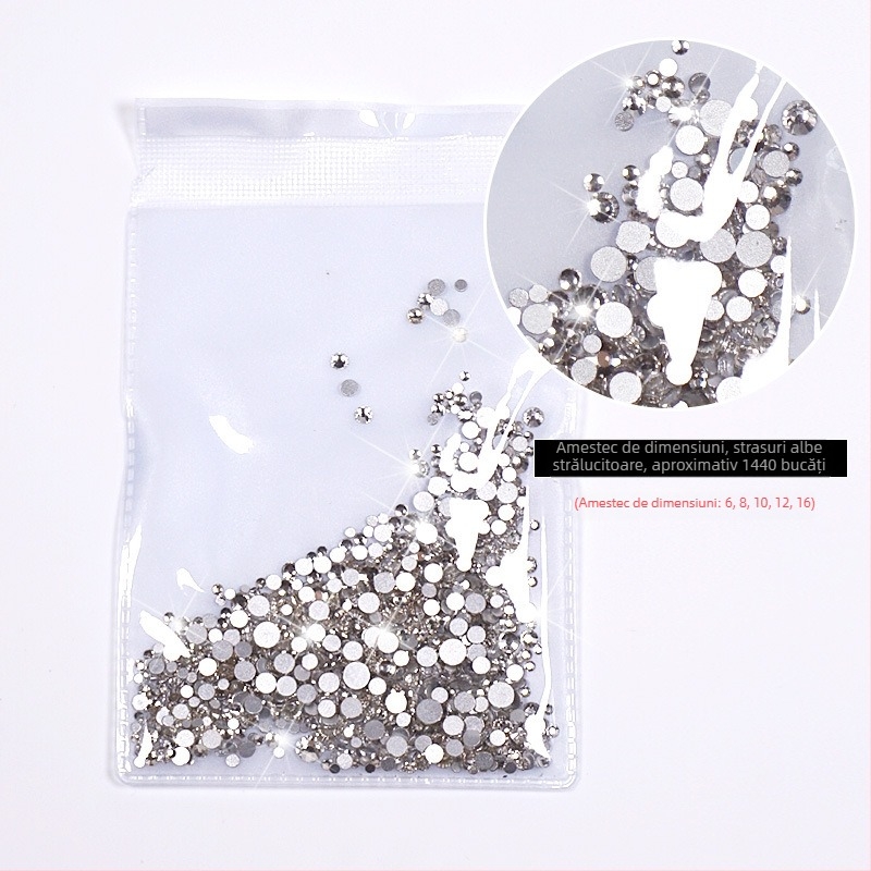 Bijuterii pentru unghii cu maimuță mică, diamante imitatie austriece, oxid de aluminiu, ambalaj de bază