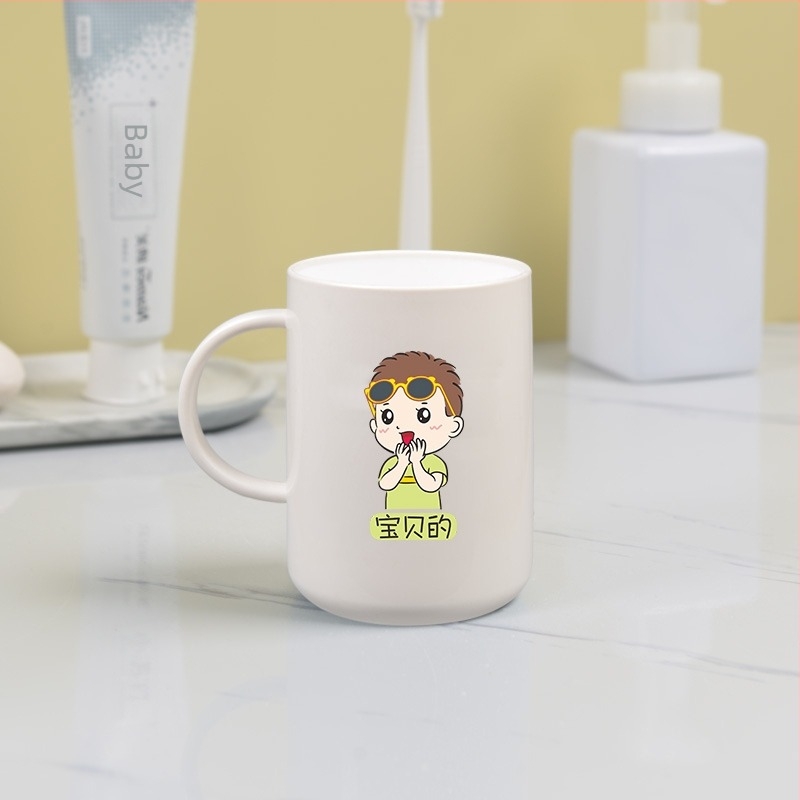 Set de cești pentru periuția de dinți și clătire a gurii, familie (părinte și copil), 3–5 membri, din plastic