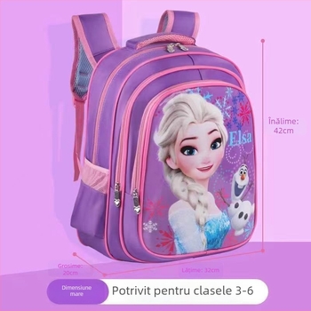 Rucsac școlar unisex pentru învățământ primar, model desen animat, țesătură Oxford, respirabil, impermeabil, durabil