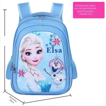 Rucsac școlar unisex pentru învățământ primar, model desen animat, țesătură Oxford, respirabil, impermeabil, durabil