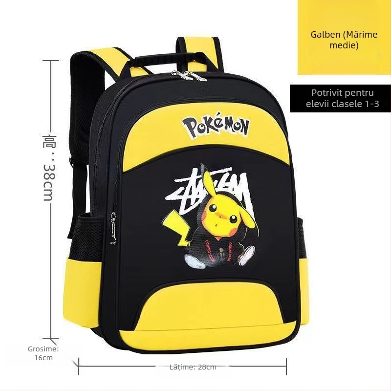 Rucsac școlar unisex pentru învățământ primar, model desen animat, țesătură Oxford, respirabil, impermeabil, durabil