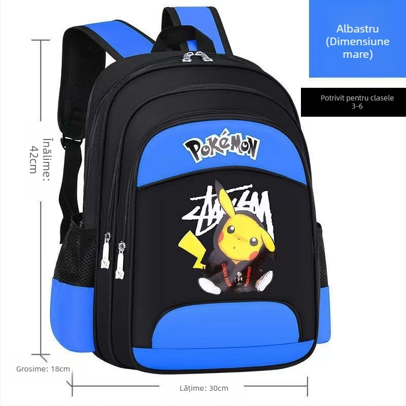 Rucsac școlar unisex pentru învățământ primar, model desen animat, țesătură Oxford, respirabil, impermeabil, durabil