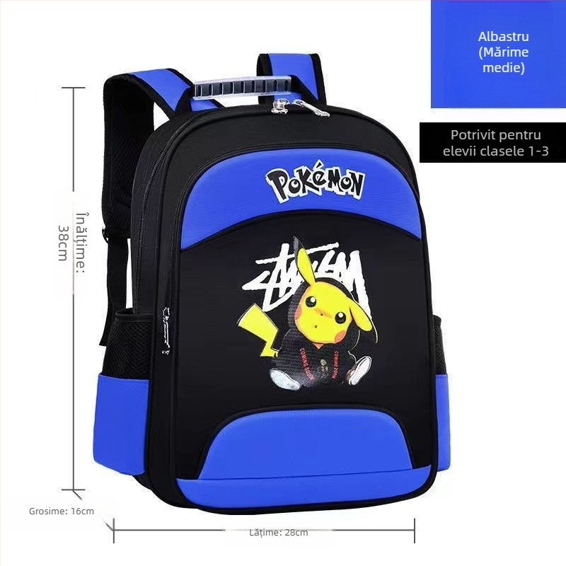 Rucsac școlar unisex pentru învățământ primar, model desen animat, țesătură Oxford, respirabil, impermeabil, durabil