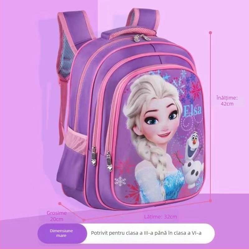 Rucsac școlar unisex pentru învățământ primar, model desen animat, țesătură Oxford, respirabil, impermeabil, durabil