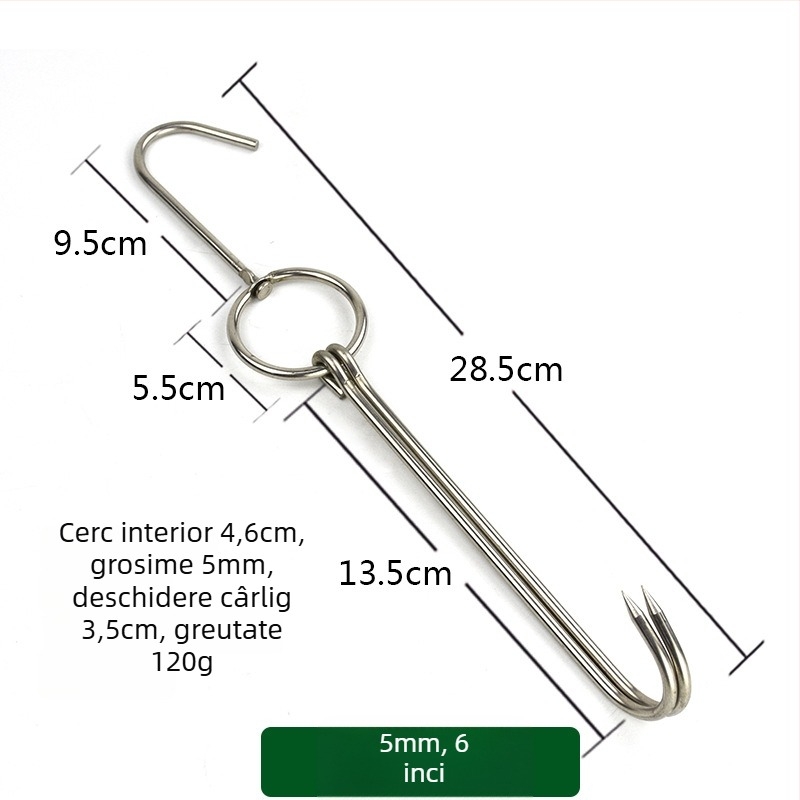 Frigărui pentru grătar din oțel inoxidabil, design neregulat, cârlige duble, Rongyang