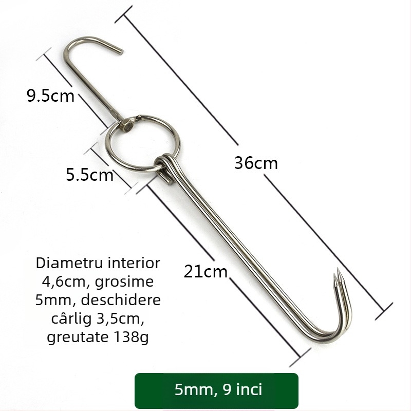 Frigărui pentru grătar din oțel inoxidabil, design neregulat, cârlige duble, Rongyang