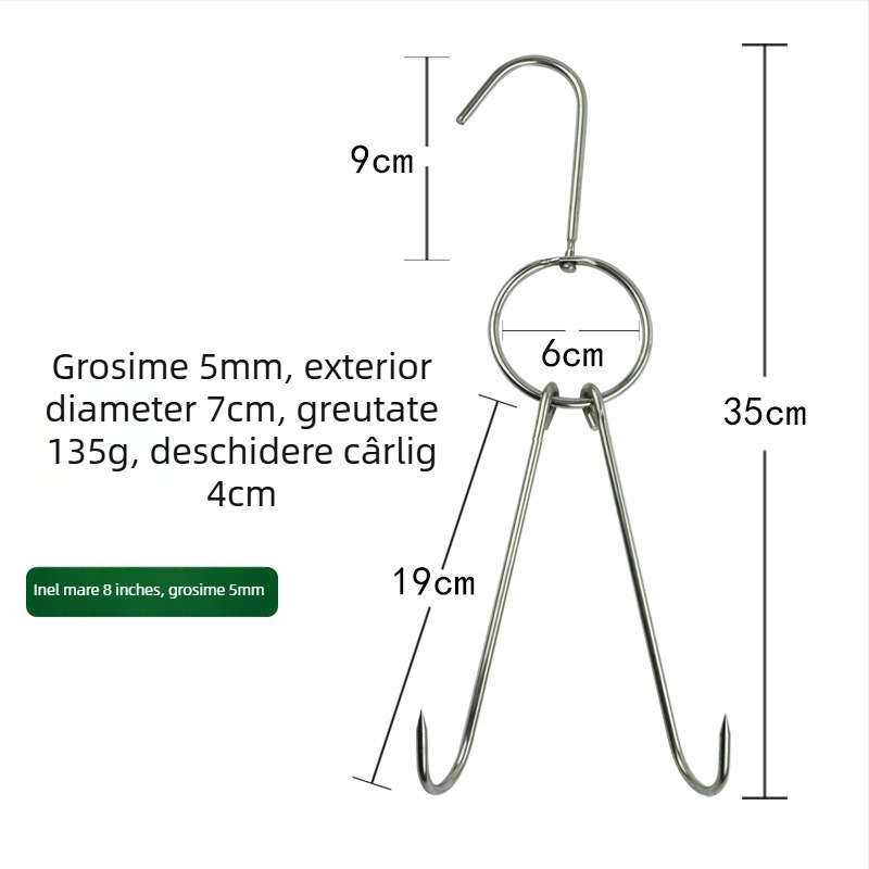 Frigărui pentru grătar din oțel inoxidabil, design neregulat, cârlige duble, Rongyang