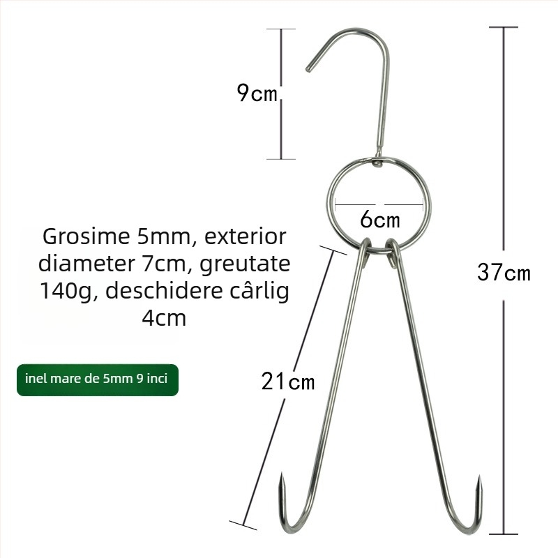 Frigărui pentru grătar din oțel inoxidabil, design neregulat, cârlige duble, Rongyang