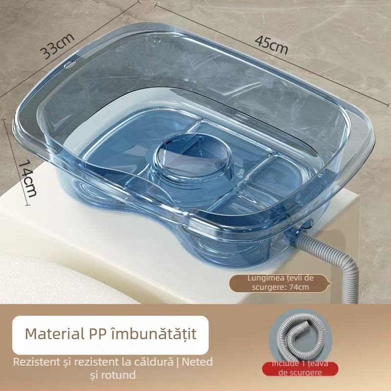 Vas de spălat păr acasă, în poziție orizontală, din plastic, pentru vârstnici, gravide și pacienți în îngrijire la pat (Material: Plastic; Marcă: Altă; Specificație: 1)