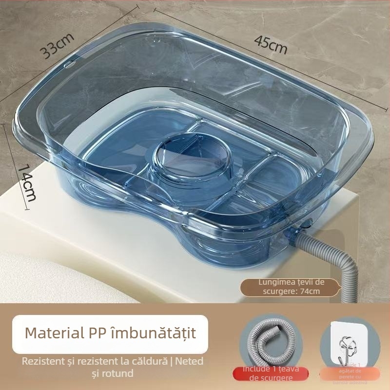 Vas de spălat păr acasă, în poziție orizontală, din plastic, pentru vârstnici, gravide și pacienți în îngrijire la pat (Material: Plastic; Marcă: Altă; Specificație: 1)