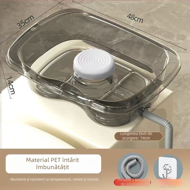 Vas de spălat păr acasă, în poziție orizontală, din plastic, pentru vârstnici, gravide și pacienți în îngrijire la pat (Material: Plastic; Marcă: Altă; Specificație: 1)