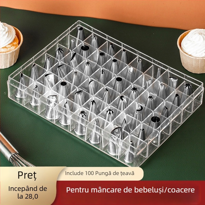 Set de decorare din silicon cu duze, pungă de decorare și forme pentru fursecuri, stil modern minimalist, lansat în 2023