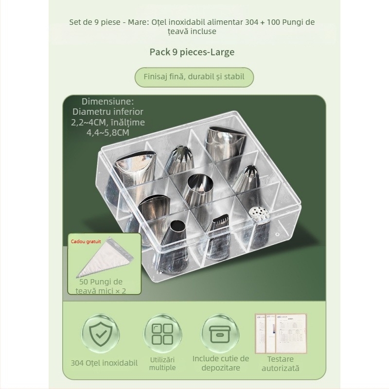 Set de decorare din silicon cu duze, pungă de decorare și forme pentru fursecuri, stil modern minimalist, lansat în 2023