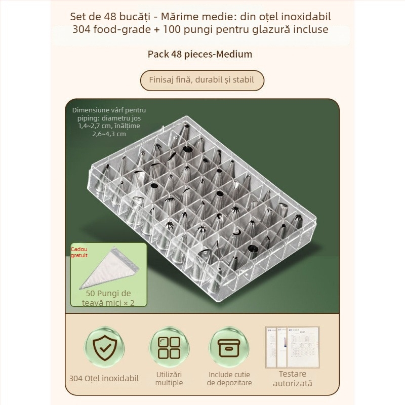 Set de decorare din silicon cu duze, pungă de decorare și forme pentru fursecuri, stil modern minimalist, lansat în 2023