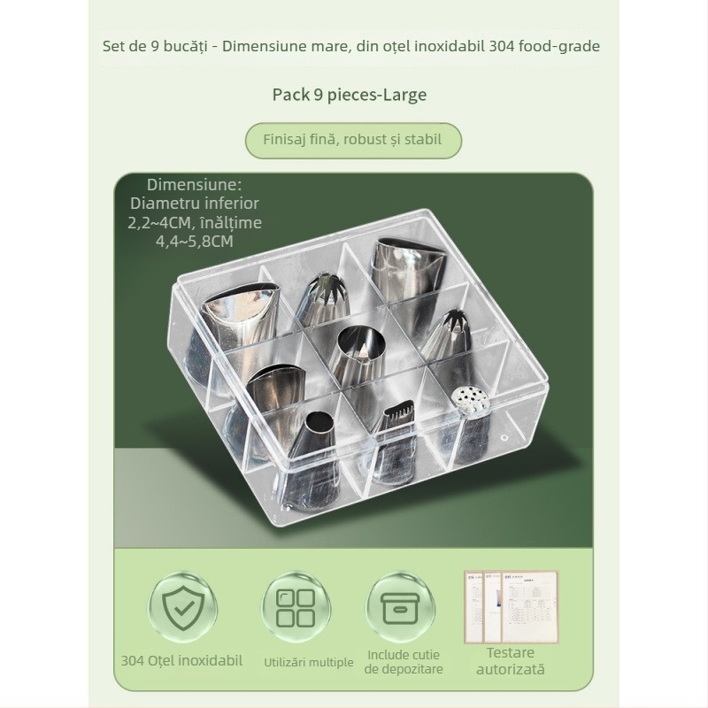 Set de decorare din silicon cu duze, pungă de decorare și forme pentru fursecuri, stil modern minimalist, lansat în 2023