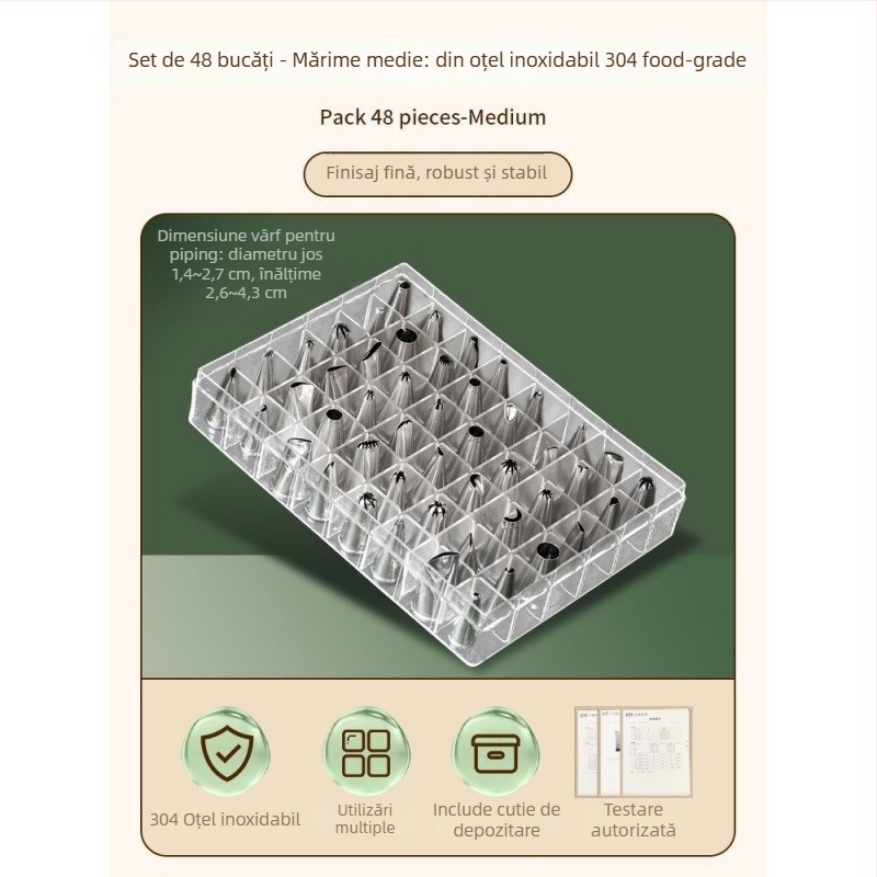 Set de decorare din silicon cu duze, pungă de decorare și forme pentru fursecuri, stil modern minimalist, lansat în 2023