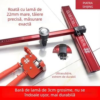 Tile Pusher: Tip T – împingător cu șină pentru plăci – ușor, multifuncțional