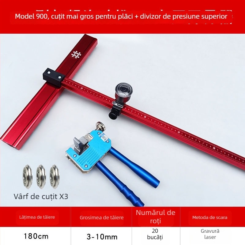 Tile Pusher: Tip T – împingător cu șină pentru plăci – ușor, multifuncțional