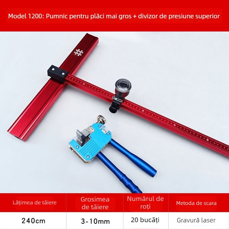 Tile Pusher: Tip T – împingător cu șină pentru plăci – ușor, multifuncțional