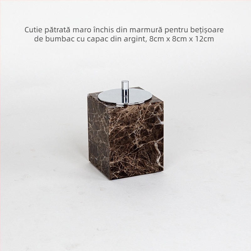 Set de baie din marmură, șase piese, cu tavă decorativă, personalizare și imprimare siglă