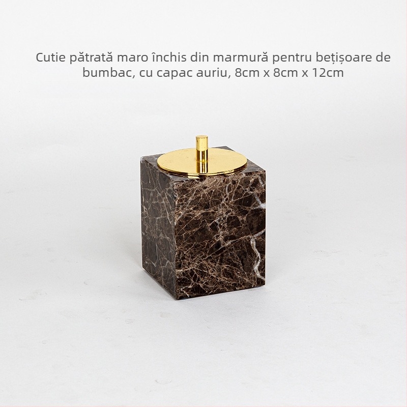 Set de baie din marmură, șase piese, cu tavă decorativă, personalizare și imprimare siglă