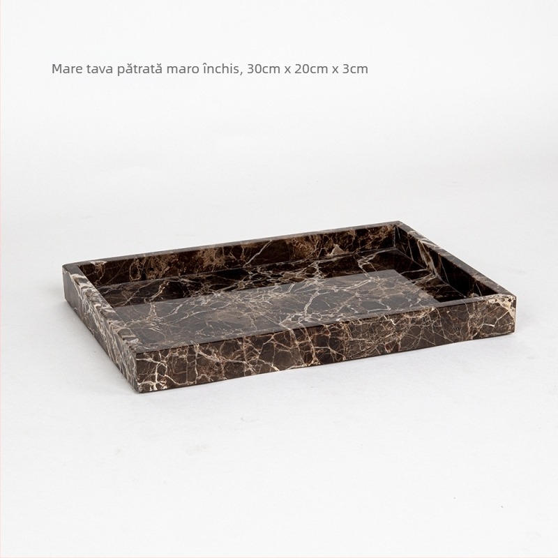 Set de baie din marmură, șase piese, cu tavă decorativă, personalizare și imprimare siglă