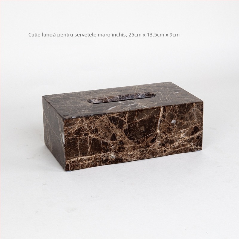 Set de baie din marmură, șase piese, cu tavă decorativă, personalizare și imprimare siglă