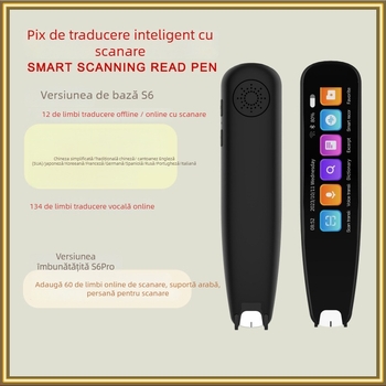 Pix de scanare inteligent cu translator — traducere offline, Bluetooth, rază de 10 m, mod buton/tactil/scanare, traducere prin scanare, traducere vocală online, înregistrare traducere