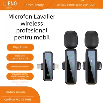 Lavalier microfon J86, Bluetooth 5.1, 2 canale, răspuns în frecvență 20 Hz–20 kHz, baterie încorporată 50–100 mAh, autonomie 6–8 h, 3 în 1 pentru telefon, cameră și audio