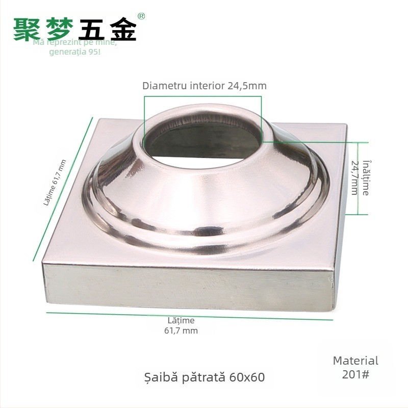 Bază pentru steag din oțel inoxidabil și suport, model 25–120 mm, placare electro, stil modern