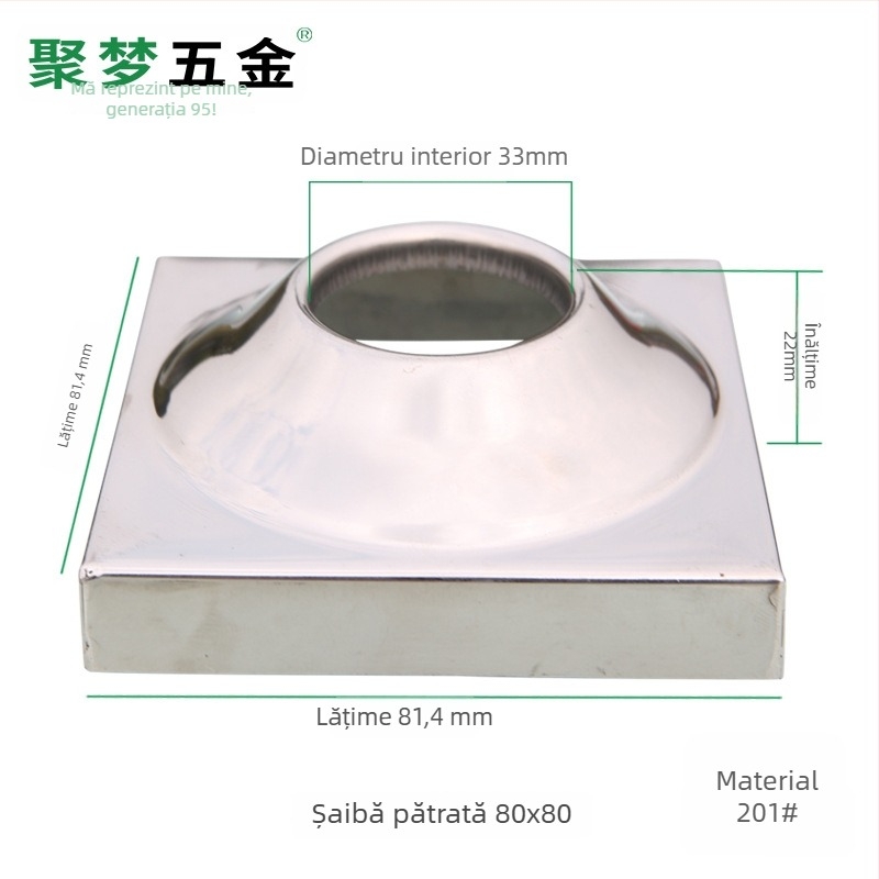 Bază pentru steag din oțel inoxidabil și suport, model 25–120 mm, placare electro, stil modern