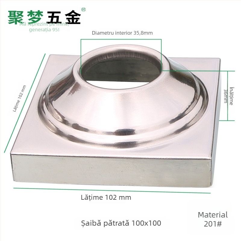 Bază pentru steag din oțel inoxidabil și suport, model 25–120 mm, placare electro, stil modern