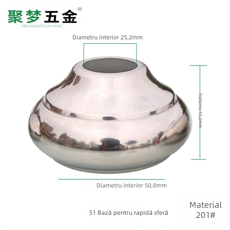 Bază pentru steag din oțel inoxidabil și suport, model 25–120 mm, placare electro, stil modern