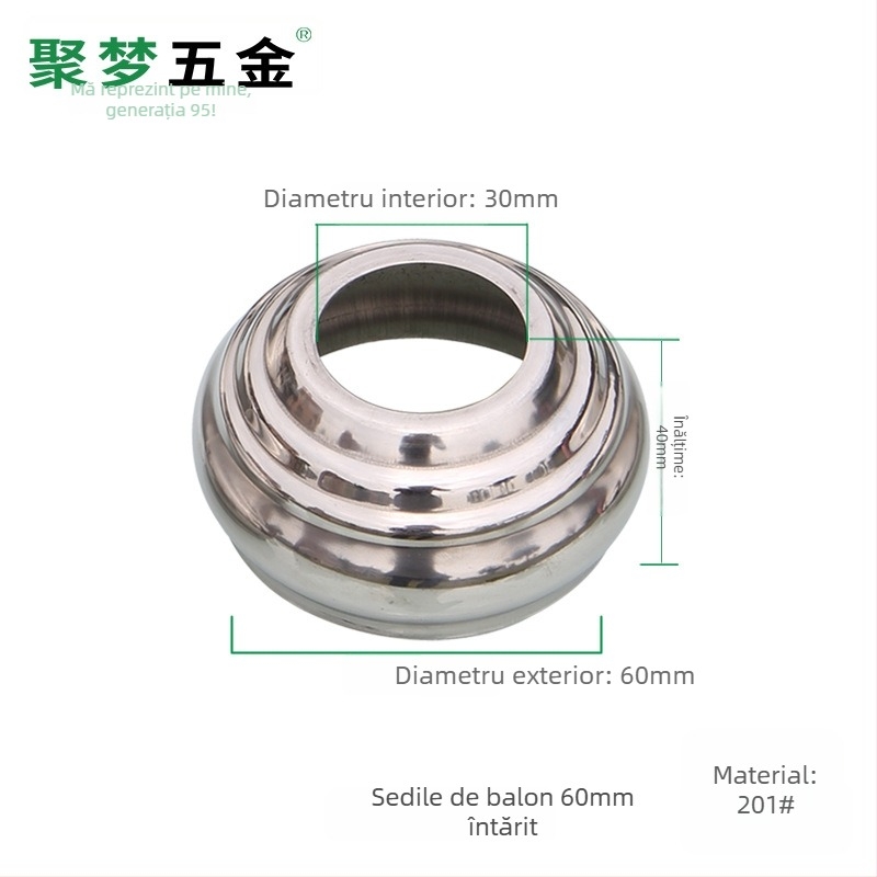 Bază pentru steag din oțel inoxidabil și suport, model 25–120 mm, placare electro, stil modern