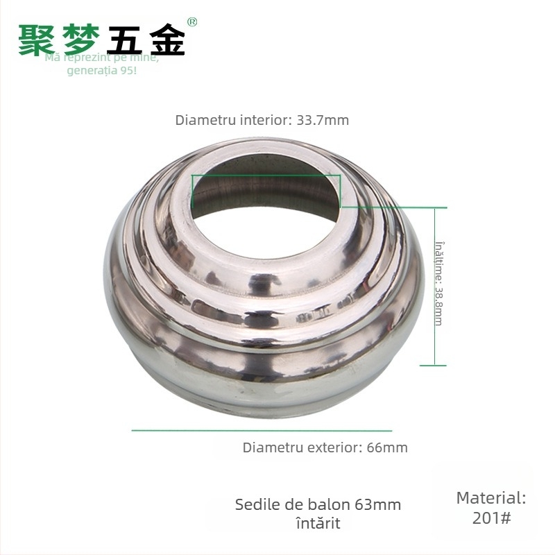 Bază pentru steag din oțel inoxidabil și suport, model 25–120 mm, placare electro, stil modern