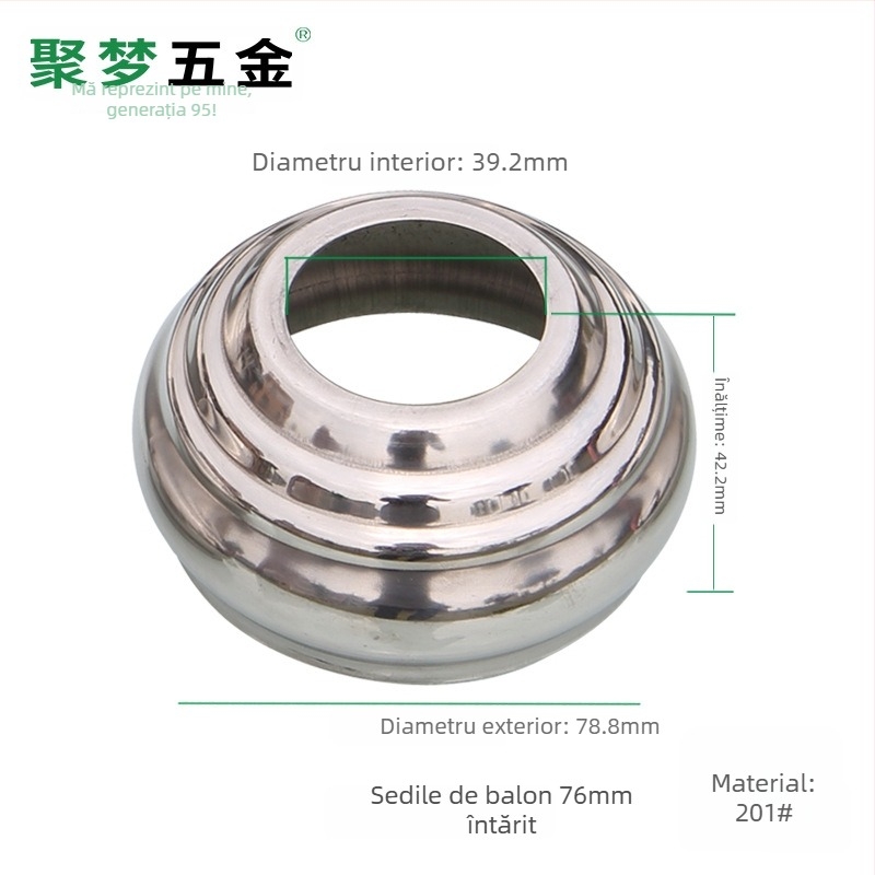 Bază pentru steag din oțel inoxidabil și suport, model 25–120 mm, placare electro, stil modern