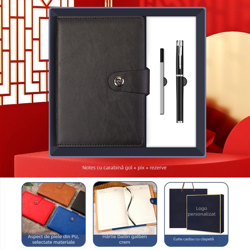 Set cadouri de afaceri cu termos, caiet, logo personalizat și cutie cadou pentru birou