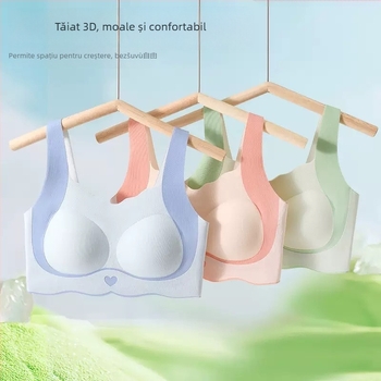 Bustier din nylon, fără cusături, într-o singură piesă, cu cupe subțiri modelate, cupă completă, pentru adolescenți 13–18 ani, primăvara 2025.