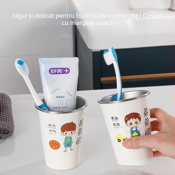 Ceaşa pentru periute de dinți, montată pe perete, pentru familie, material: floare de mătase