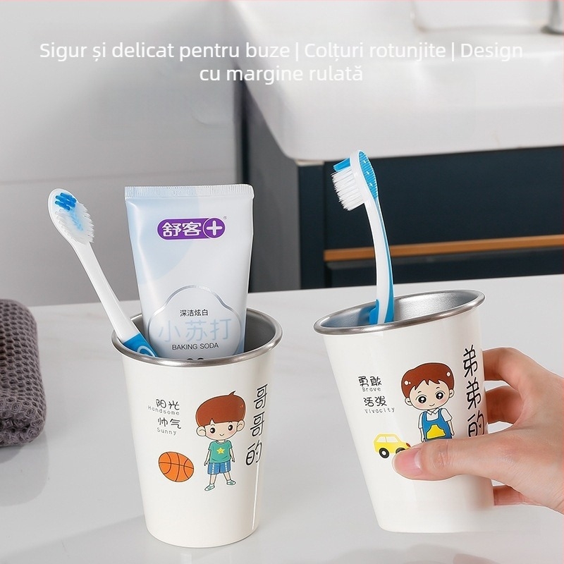 Ceaşa pentru periute de dinți, montată pe perete, pentru familie, material: floare de mătase