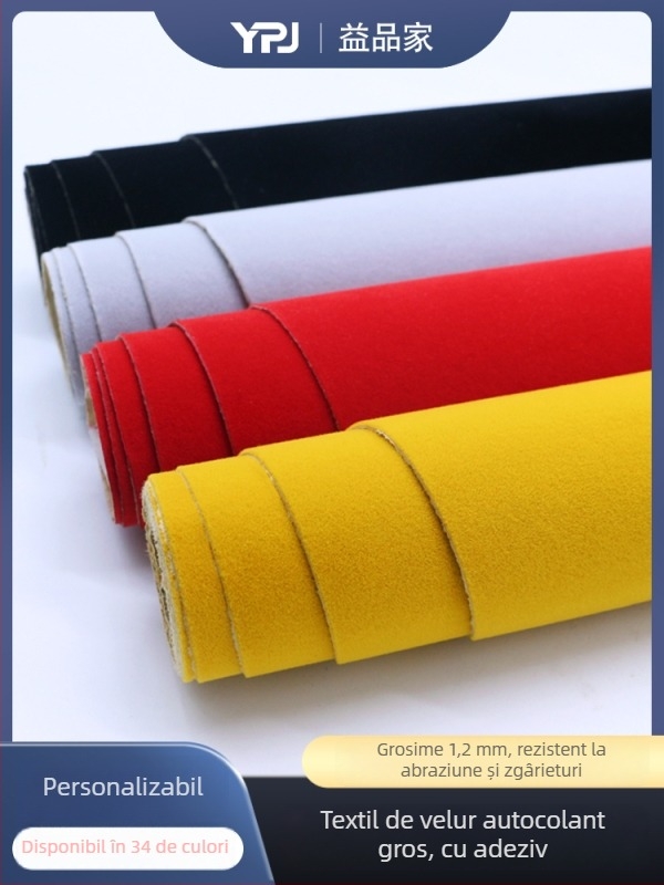 Țesătură velur cu flok autoadezivă, bază adezivă, fibră sintetică, protecție absorbantă a luminii, aplicare directă