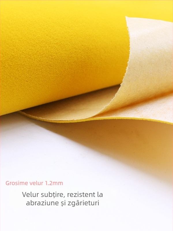 Țesătură velur cu flok autoadezivă, bază adezivă, fibră sintetică, protecție absorbantă a luminii, aplicare directă